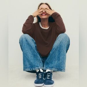 Reformation Cashmere Boyfriend Sweater - Size Small, Chestnut